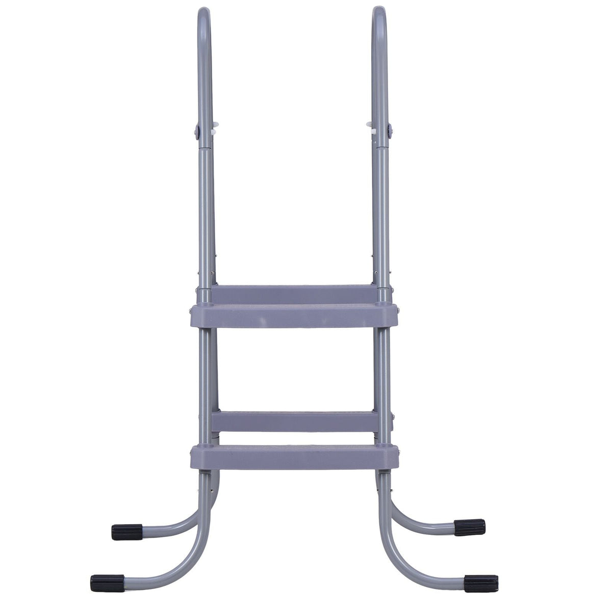 Above Ground Pool Ladder, 2-Step Steel A-Frame Swimming Pool Stairs for 33 in High Wall, 300 lbs Capacity Entry/Exit Steps with Secure Non-Slip Sturdy Wide Step, Easy Setup Outdoor, Gray