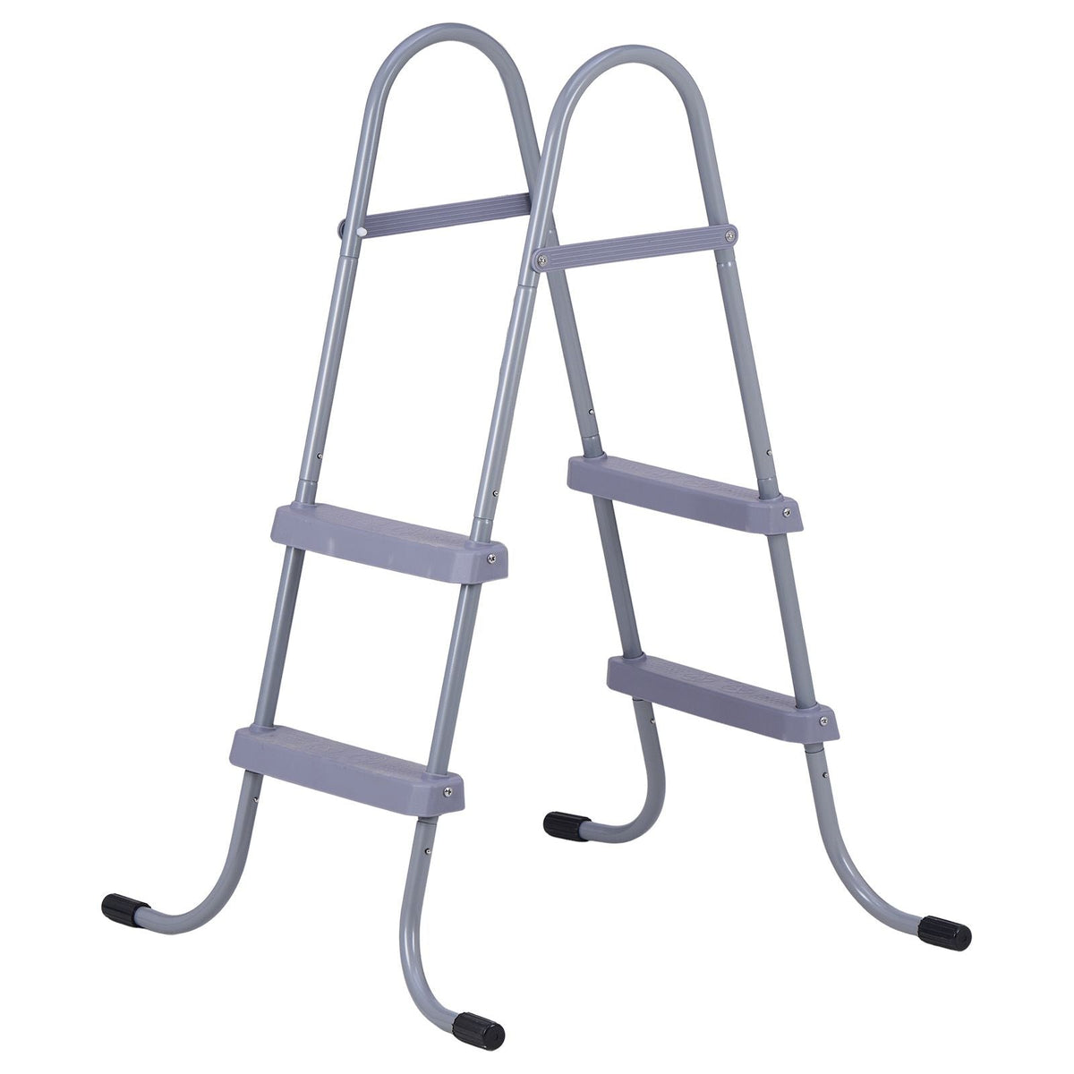 Above Ground Pool Ladder, 2-Step Steel A-Frame Swimming Pool Stairs for 33 in High Wall, 300 lbs Capacity Entry/Exit Steps with Secure Non-Slip Sturdy Wide Step, Easy Setup Outdoor, Gray