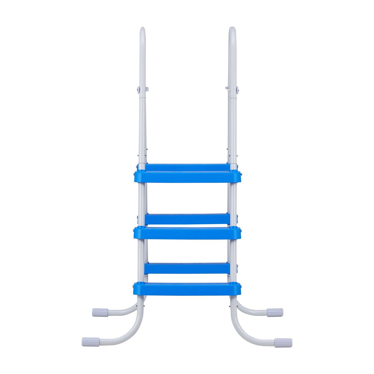 Above Ground Pool Ladder, 3-Step Steel A-Frame Swimming Pool Stairs for 36 in High Wall, 300 lbs Capacity Entry/Exit Steps with Secure Non-Slip Sturdy Wide Step, Easy Setup, White & Blue