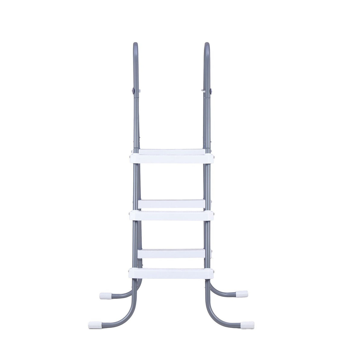 Above Ground Pool Ladder, 3-Step Steel A-Frame Swimming Pool Stairs for 42 in High Wall, 300 lbs Capacity Entry/Exit Steps with Secure Non-Slip Sturdy Wide Step, Easy Setup, Gray & White