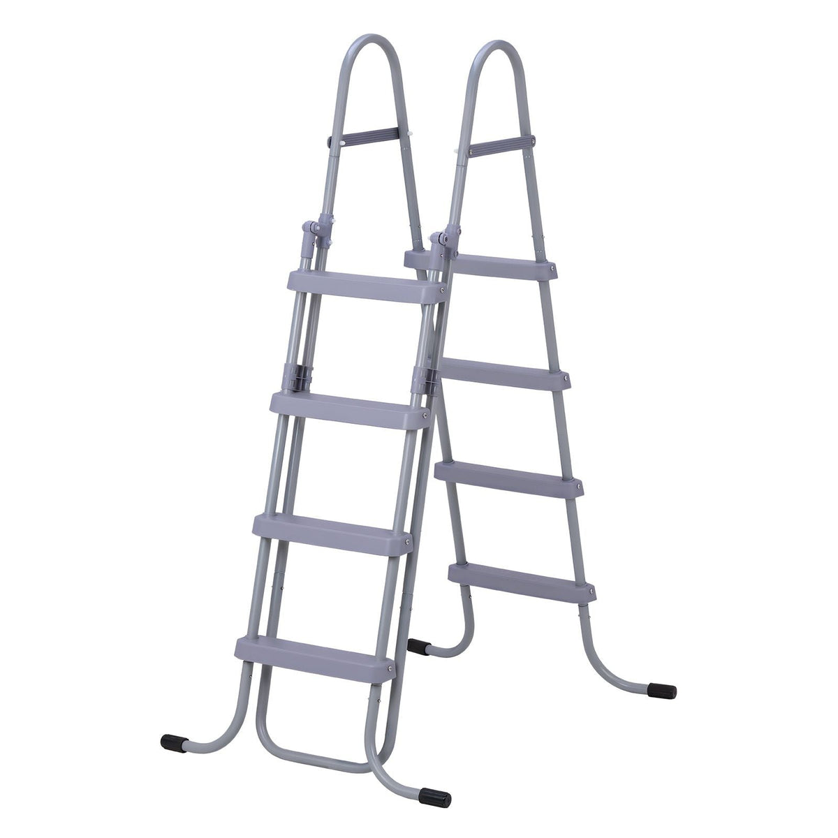 Above Ground Pool Ladder, 4-Step Steel A-Frame Swimming Pool Stairs for 52 in High Wall, 300 lbs Capacity Entry/Exit Steps with Secure Non-Slip Sturdy Wide Step, Easy Setup Outdoor, Gray