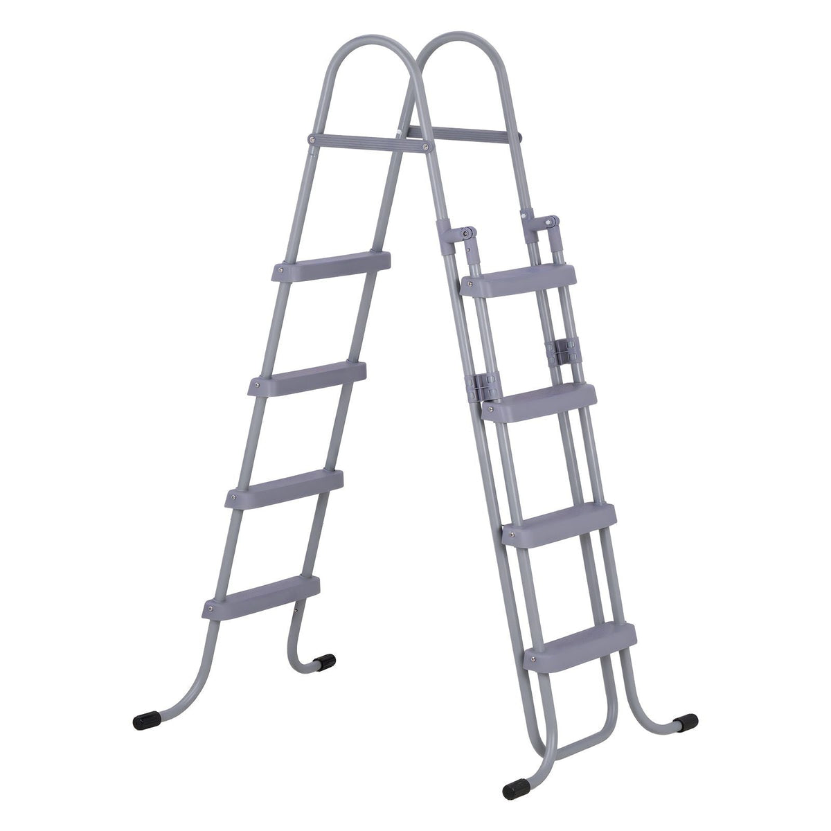 Above Ground Pool Ladder, 4-Step Steel A-Frame Swimming Pool Stairs for 52 in High Wall, 300 lbs Capacity Entry/Exit Steps with Secure Non-Slip Sturdy Wide Step, Easy Setup Outdoor, Gray