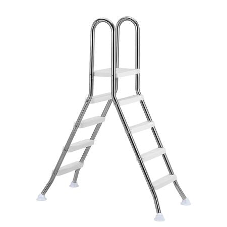 Above Ground Pool Ladder, Stainless Steel A-Frame Swimming Pool Stairs for 49.2 in High Wall, 330 lbs Capacity Heavy Duty Entry/Exit Steps with Secure Non-Slip 4 Steps and Platform, Silver