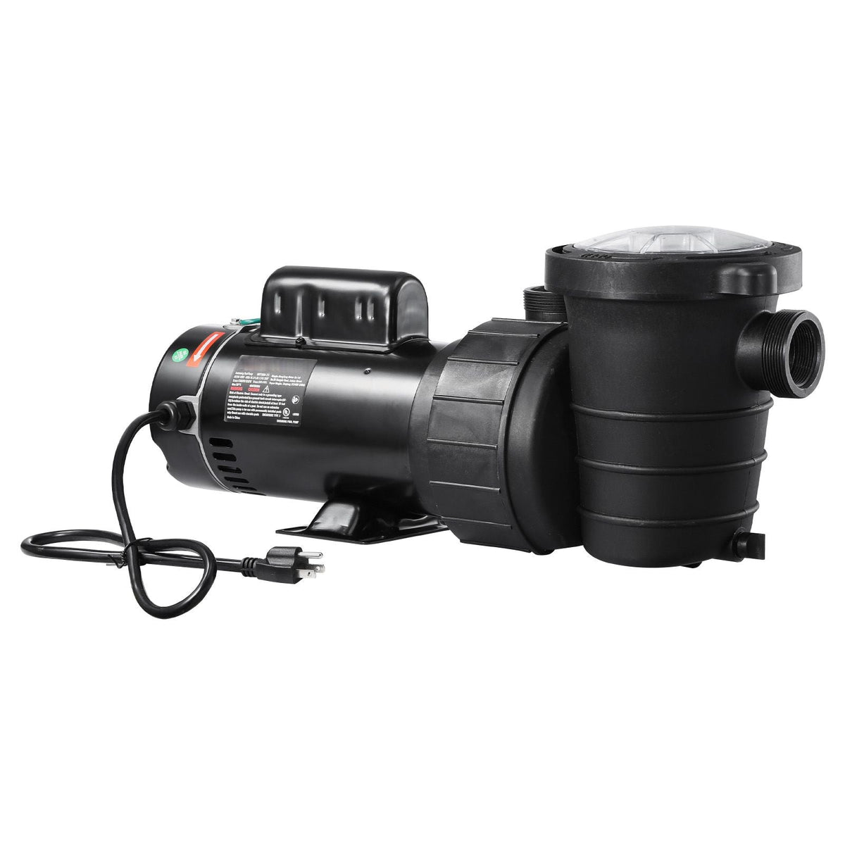 Above Ground Pool Pump, 1.5HP/0.35HP, Dual Speed Swimming Pool Pump, High 110 GPM 54 ft Lift, Low 52 GPM 14 ft Lift, 110V 3450 RPM with Strainer Basket, 122 Fahrenheit Max Water Temp