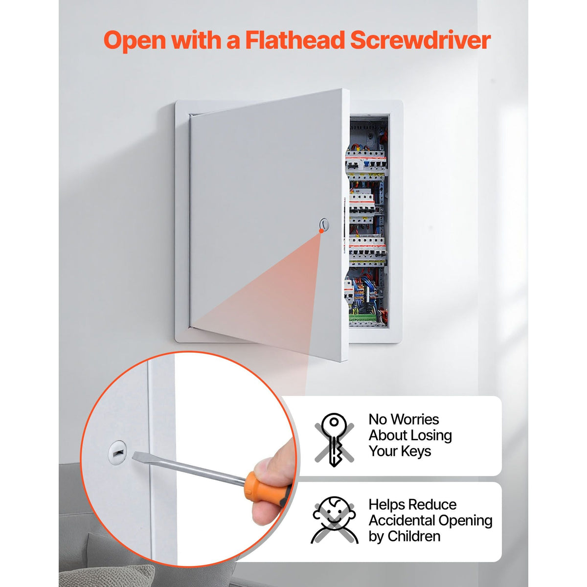 Access Panel for Drywall, 19.2 x 19.2 in Galvanized Steel Access Door, Easy Install Hinged Service Panel with Screwdriver Latch, for Ceiling Plumbing Electrical, 18.4 x 18.4 in Cutout Size White
