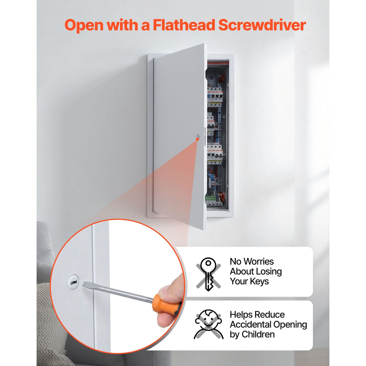 Access Panel for Drywall, 25.3 x 13.3 in Galvanized Steel Access Door, Easy Install Hinged Service Panel with Screwdriver Latch, for Ceiling Plumbing Electrical, 12.4 x 24.4 in Cutout Size White