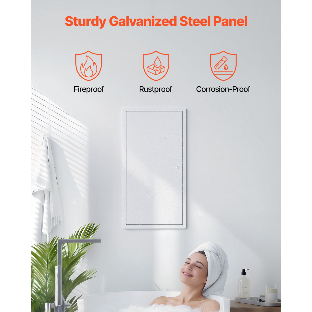 Access Panel for Drywall, 25.3 x 13.3 in Galvanized Steel Access Door, Easy Install Hinged Service Panel with Screwdriver Latch, for Ceiling Plumbing Electrical, 12.4 x 24.4 in Cutout Size White