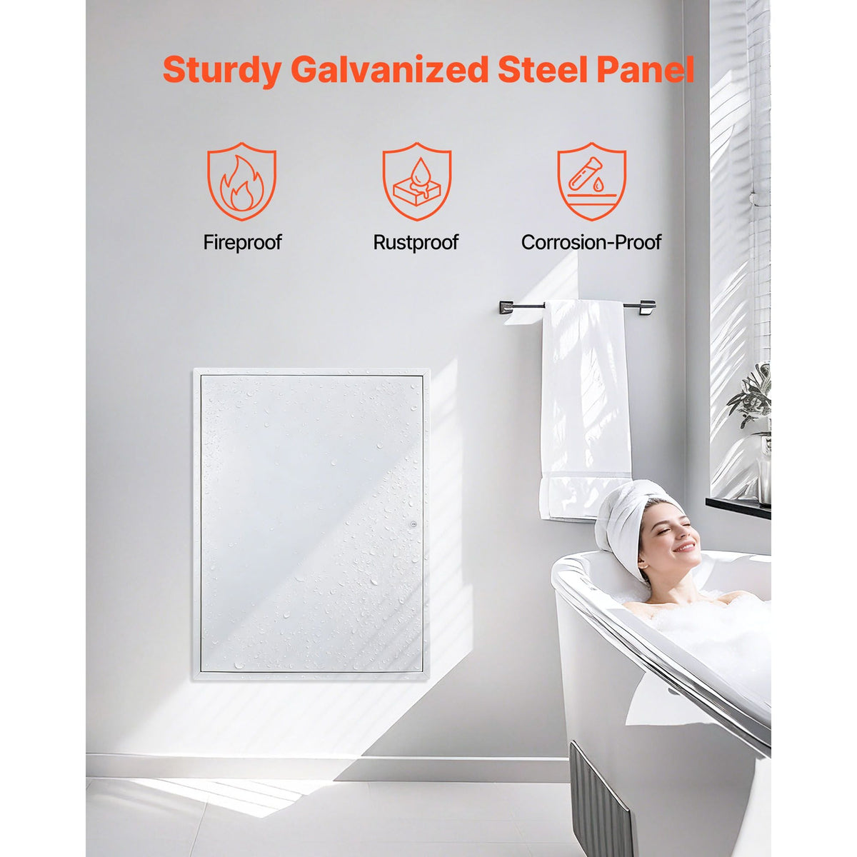 Access Panel for Drywall, 33.2 x 25.2 in Galvanized Steel Access Door, Easy Install Hinged Service Panel with Screwdriver Latch, for Ceiling Plumbing Electrical, 24.4 x 32.4 in Cutout Size White