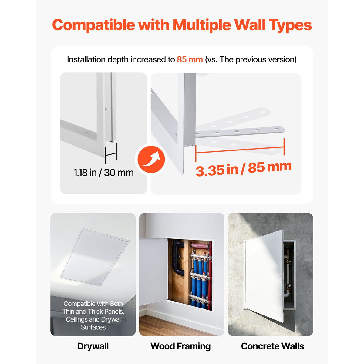 Access Panel for Drywall, 33.2 x 25.2 in Galvanized Steel Access Door, Easy Install Hinged Service Panel with Screwdriver Latch, for Ceiling Plumbing Electrical, 24.4 x 32.4 in Cutout Size White