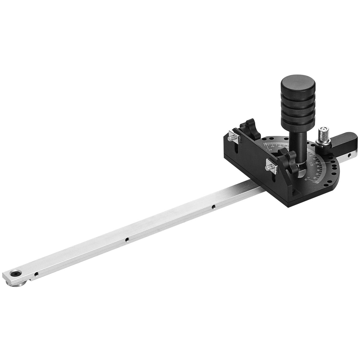 Accurate Miter Gauge, Fits Slots 3/4'' x 3/8'', Crafted from Aluminum Alloy, Features 15 Adjustable Angle Stops, Spring-Loaded Plunger & Detachable Disc, Ideal for Woodwork & Table Saws