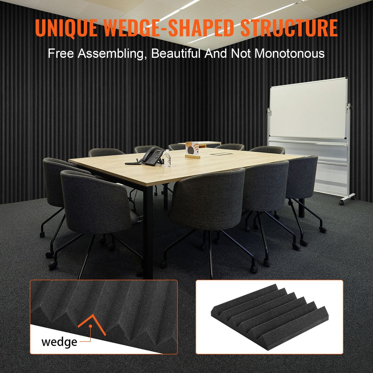 Acoustic Foam Panels, 36 Pack 12 x 12 x 2 inches, High Density Soundproof Wall Panels,Fire-Resistant Acoustic Panels,Sound Dampening Absorbing Panels for Studio Wall and Ceiling,Black