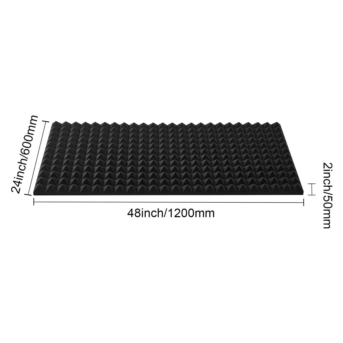 Acoustic Foam Panels, 4 Pack 48 x 24 x 2 inches, Pyramid Designed Soundproof Wall Panels,Fire-Resistant Acoustic Panels,Sound Dampening Absorbing Panels for Studio Wall and Ceiling,Black