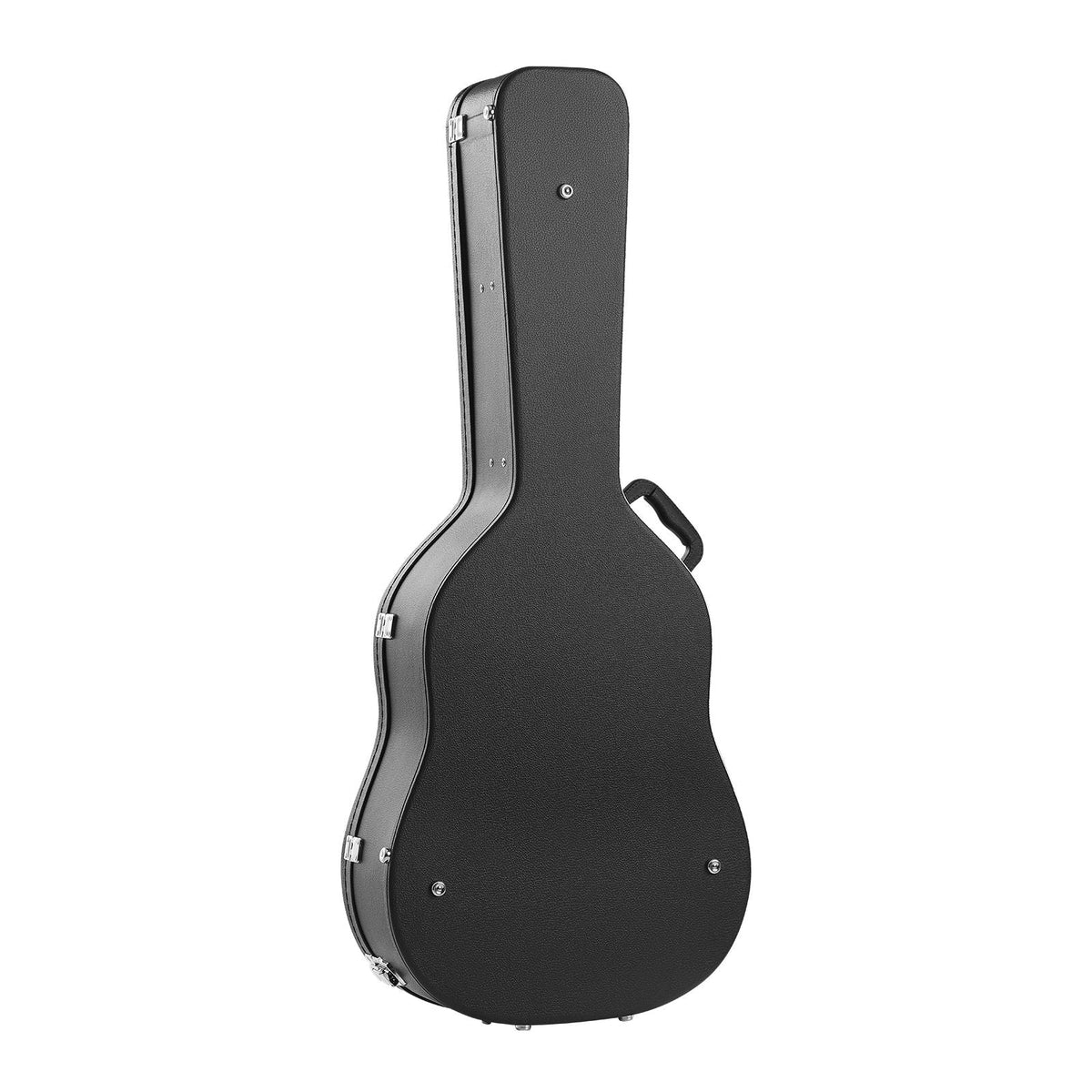 Acoustic Guitar Hard Case, 43.31 in Gourd-Shaped Guitar Hard Case, With Lock Latch Key Handle, PVC Padding Soft Lining Water-Resistant Hard Shell Guitar Case, for 39-41 in Acoustic Guitar, Black