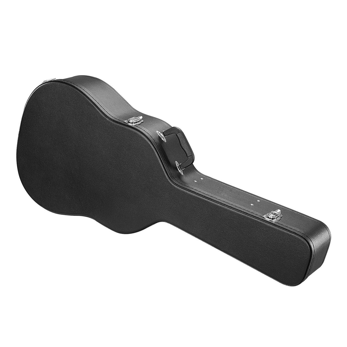 Acoustic Guitar Hard Case, 43.31 in Gourd-Shaped Guitar Hard Case, With Lock Latch Key Handle, PVC Padding Soft Lining Water-Resistant Hard Shell Guitar Case, for 39-41 in Acoustic Guitar, Black