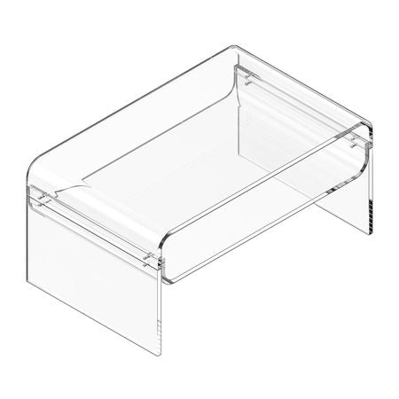 Acrylic Coffee Table, 2 Tiers Center Table with Storage Shelf, Modern Rectangle Acrylic Coffee Desk, Ideal for Dining Room, Kitchen Island, Restaurant, Office, 19.7 x 31.5 x 15 in (Clear)