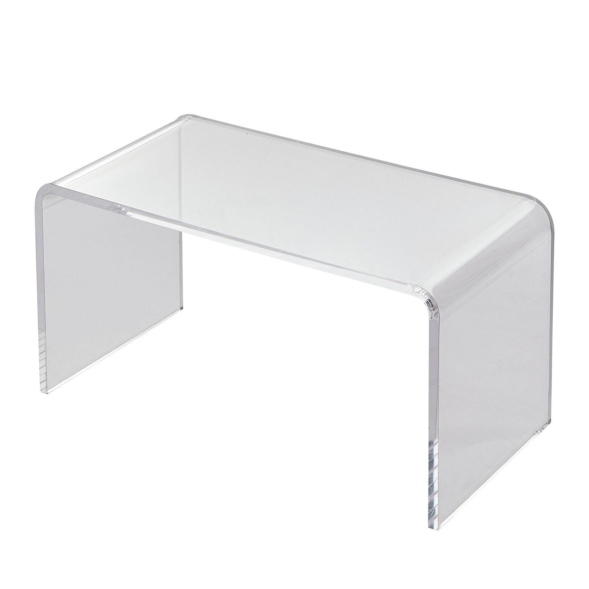 Acrylic Coffee Table, C-Shaped Clear Acrylic End Table, 16.3 inch high Transparent Acrylic Side Table, for Coffee, Drink, Food, Snack used in Living Room, Courtyard, Terrace
