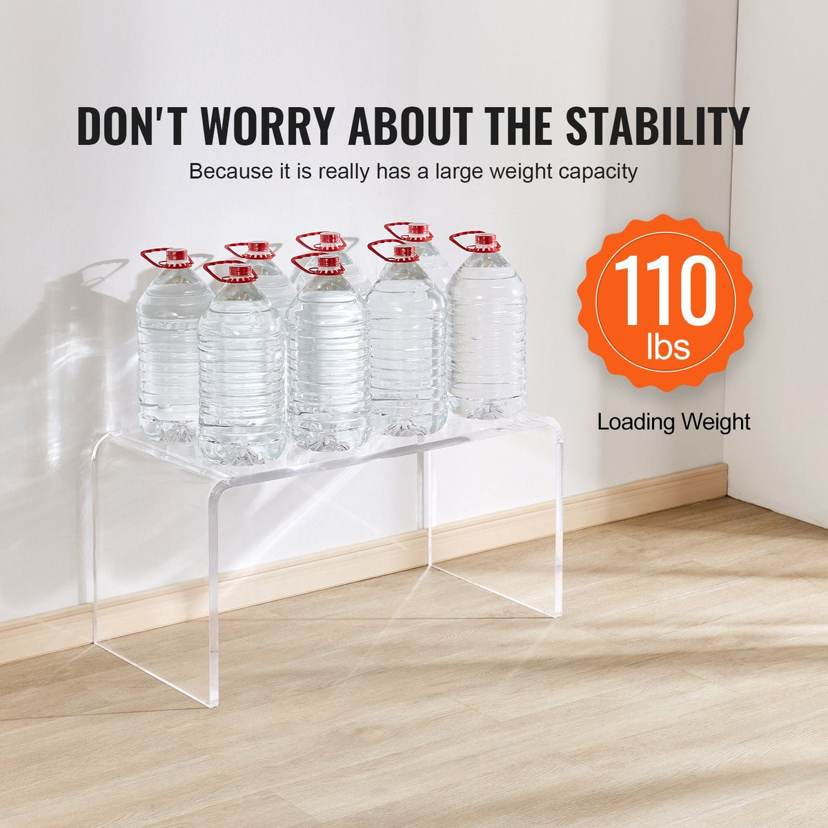 Acrylic Coffee Table, C-Shaped Clear Acrylic End Table, 16.3 inch high Transparent Acrylic Side Table, for Coffee, Drink, Food, Snack used in Living Room, Courtyard, Terrace