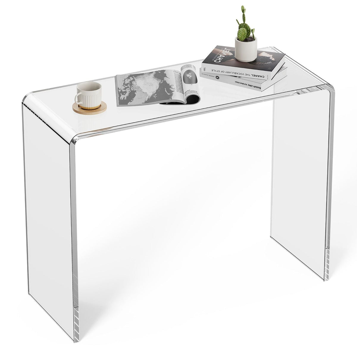 Acrylic Console Table, Clear Acrylic End Table, Transparent Acrylic Side Table 37.95x15x29.13 inch, for Foyer, Living Room, Dining Room