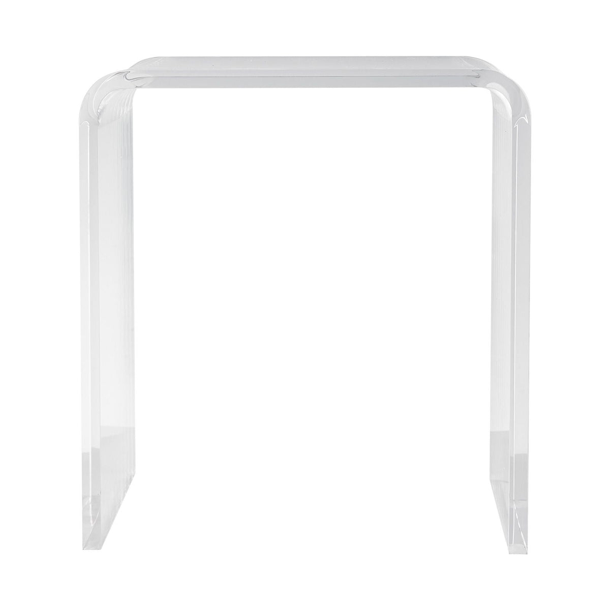 Acrylic End Table, C-Shaped Lucite Side Table, Clear Acrylic Side Table for Drink, Food, Snack used in Living Room, Bedroom, and Study
