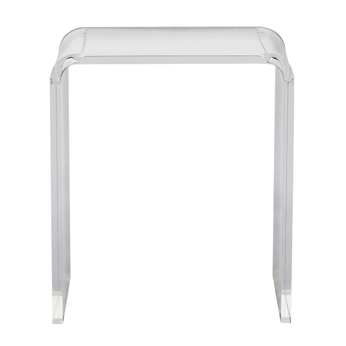 Acrylic End Table, C-Shaped Lucite Side Table, Clear Acrylic Side Table for Drink, Food, Snack used in Living Room, Bedroom, and Study