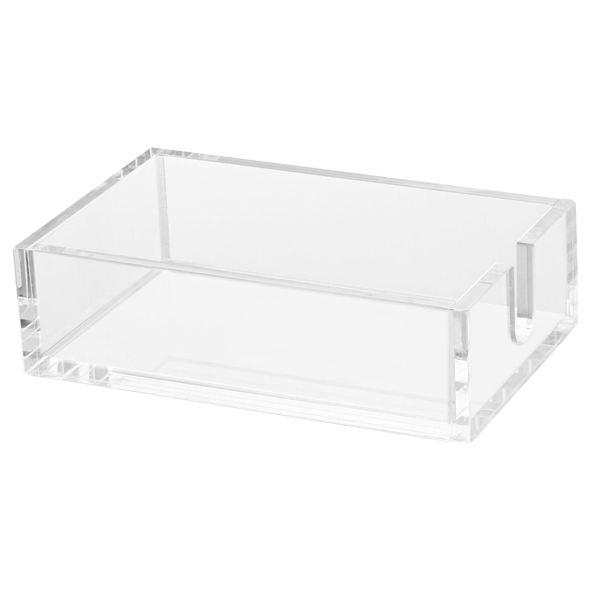 Acrylic Napkin Holder, 9.1 x 5.5 x 2.6 inch, Clear Bathroom Guest Towel Storage Tray with U-Shaped Opening, Disposable Paper Towel Holder for Bathroom Kitchen Parties Weddings & Various Events