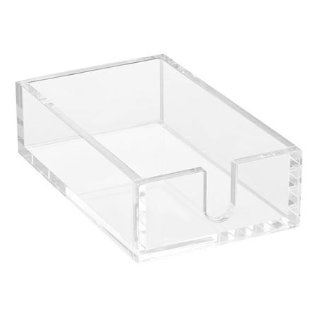 Acrylic Napkin Holder, 9.1 x 5.5 x 2.6 inch, Clear Bathroom Guest Towel Storage Tray with U-Shaped Opening, Disposable Paper Towel Holder for Bathroom Kitchen Parties Weddings & Various Events