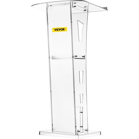 Acrylic Podium 45\" Tall Plexiglass Podium 26.8\"x15\" Table Acrylic Pulpits for Churches with 8 mm Thick Acrylic Board Acrylic Podiums and Lecterns Design for Lecture Recital Speech & Presentat