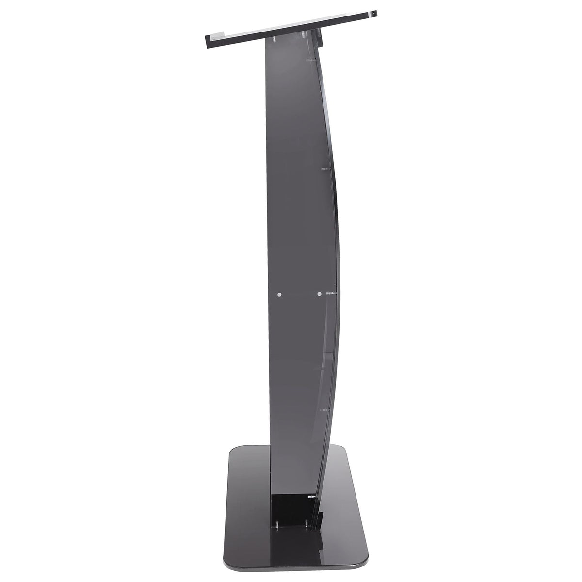 Acrylic Podium, 47" Acrylic Podium Stand with Wide Reading Surface & Storage Shelf, Floor-standing Clear Pulpits Acrylic for Church Office School, Black