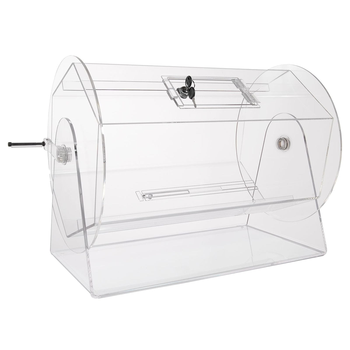 Acrylic Raffle Drum,Professional Raffle Ticket Spinning Cage with 2 Keys, Transparent Lottery Spinning Drawing, Holds 10000 Tickets or 300 Raffle Balls, Raffle Ticket Box for Lottery Games Bing