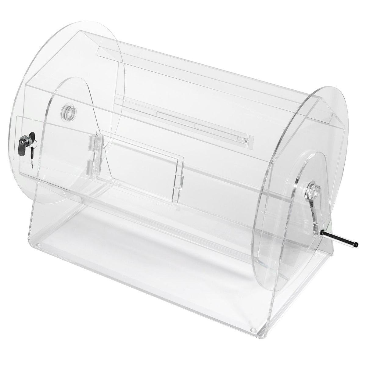 Acrylic Raffle Drum,Professional Raffle Ticket Spinning Cage with 2 Keys, Transparent Lottery Spinning Drawing, Holds 10000 Tickets or 300 Raffle Balls, Raffle Ticket Box for Lottery Games Bing
