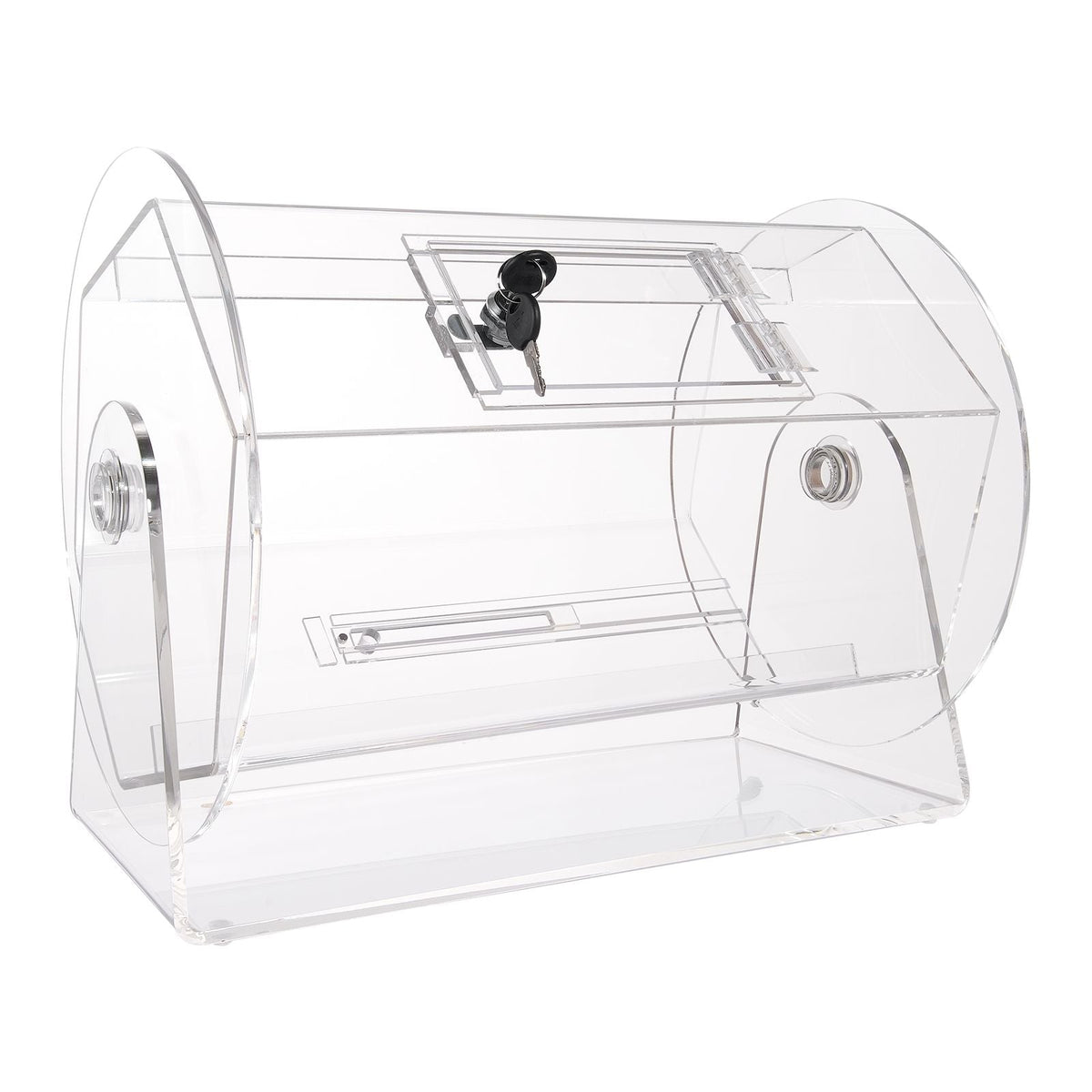 Acrylic Raffle Drum,Professional Raffle Ticket Spinning Cage with 2 Keys, Transparent Lottery Spinning Drawing, Holds 5000 Tickets or 200 Raffle Balls, Raffle Ticket Box for Lottery Games Bingo