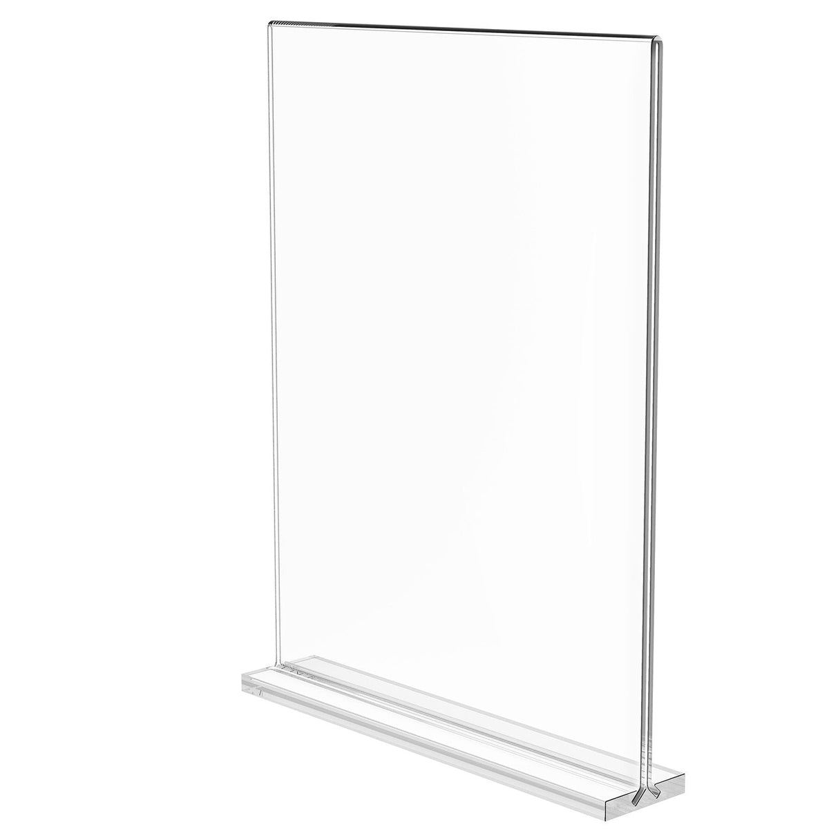 Acrylic Sign Holder, 6 Pack 8.5 x 11-inch Brochure Display Holders, T-Shape Double Sided Display Sign Stand, Clear Acrylic Table Menu Photo Paper Holder for Restaurant Office Wedding Bar