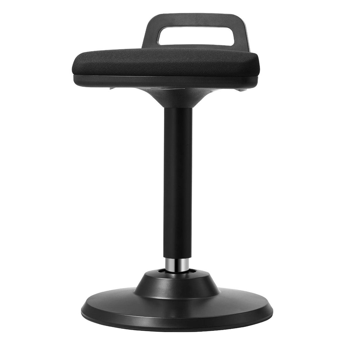Active Chair with Handle, Height-Adjustable (24.6-34.4") Wobble Chair Made of Elastic Fabric & 45 mm Foam, Ideal for Schools, Office and Home, 8° Tilt Angle, Age 12-18, Black
