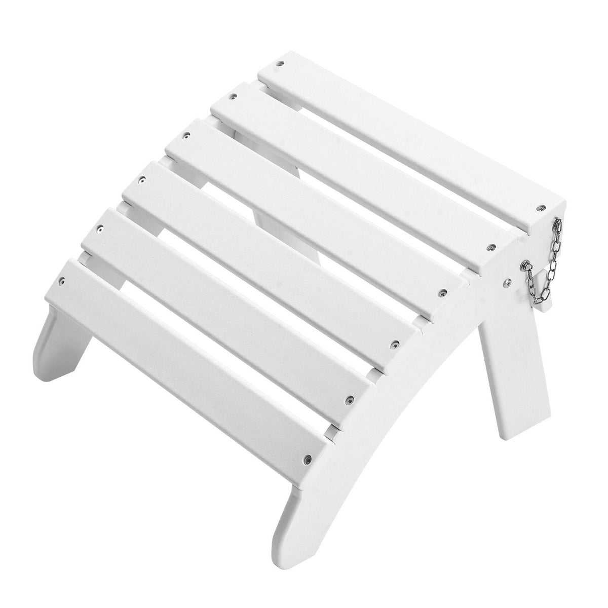 Adirondack Ottoman, 17.7L x 19.7W x 13.8H Inch HDPE Plastic Folding Adirondack Ottoman, Weather-Resistant Foot Rest for Adirondack Chair, Widely Used for Outside Porch Pool Lawn Backyard, White