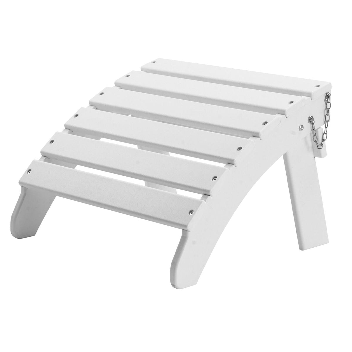 Adirondack Ottoman, 17.7L x 19.7W x 13.8H Inch HDPE Plastic Folding Adirondack Ottoman, Weather-Resistant Foot Rest for Adirondack Chair, Widely Used for Outside Porch Pool Lawn Backyard, White