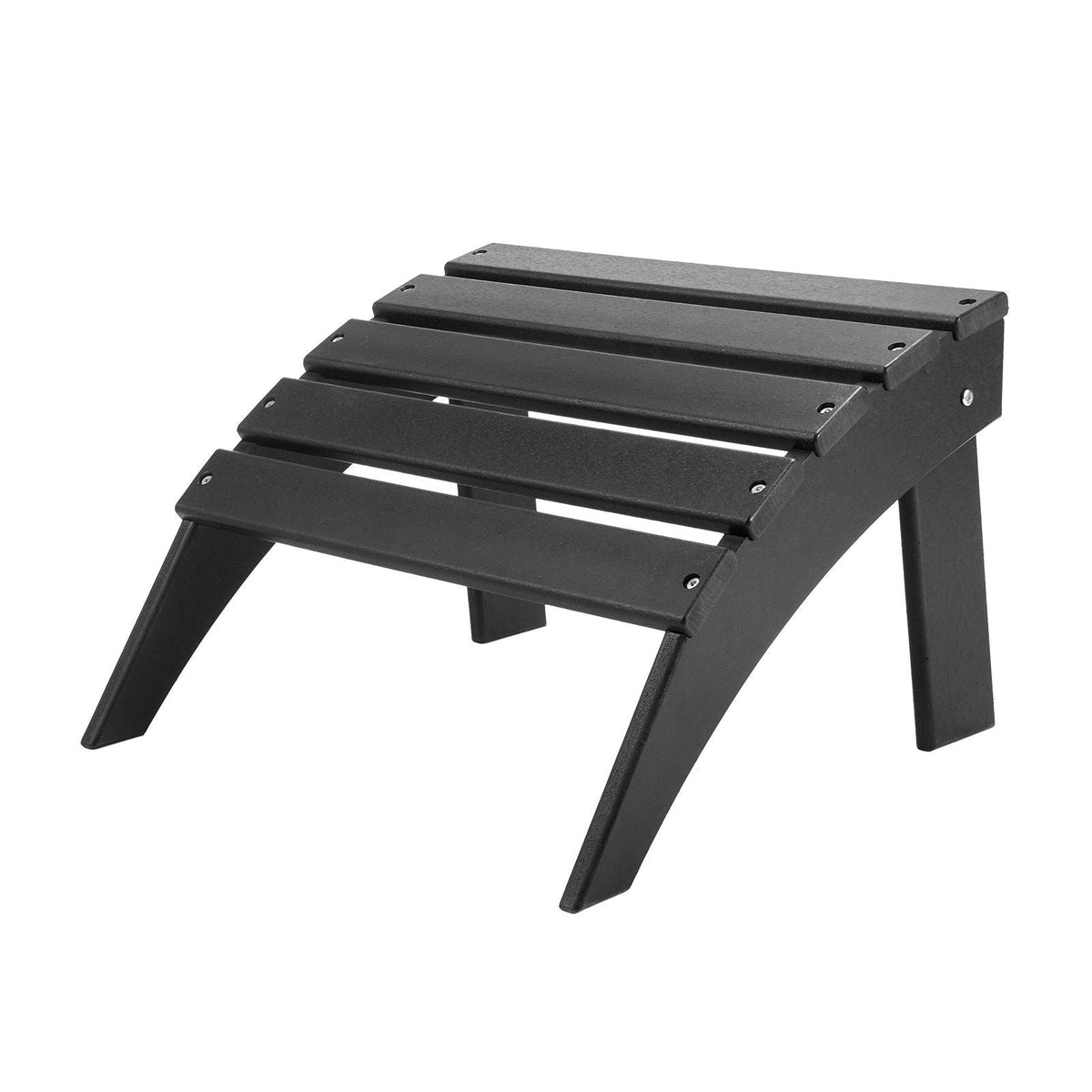 Adirondack Ottoman, 18.7L x 19.7W x 13H Inch HDPE Plastic Folding Adirondack Ottoman, Weather-Resistant Foot Rest for Adirondack Chair, Widely Used for Outside Porch Pool Lawn Backyard, Black