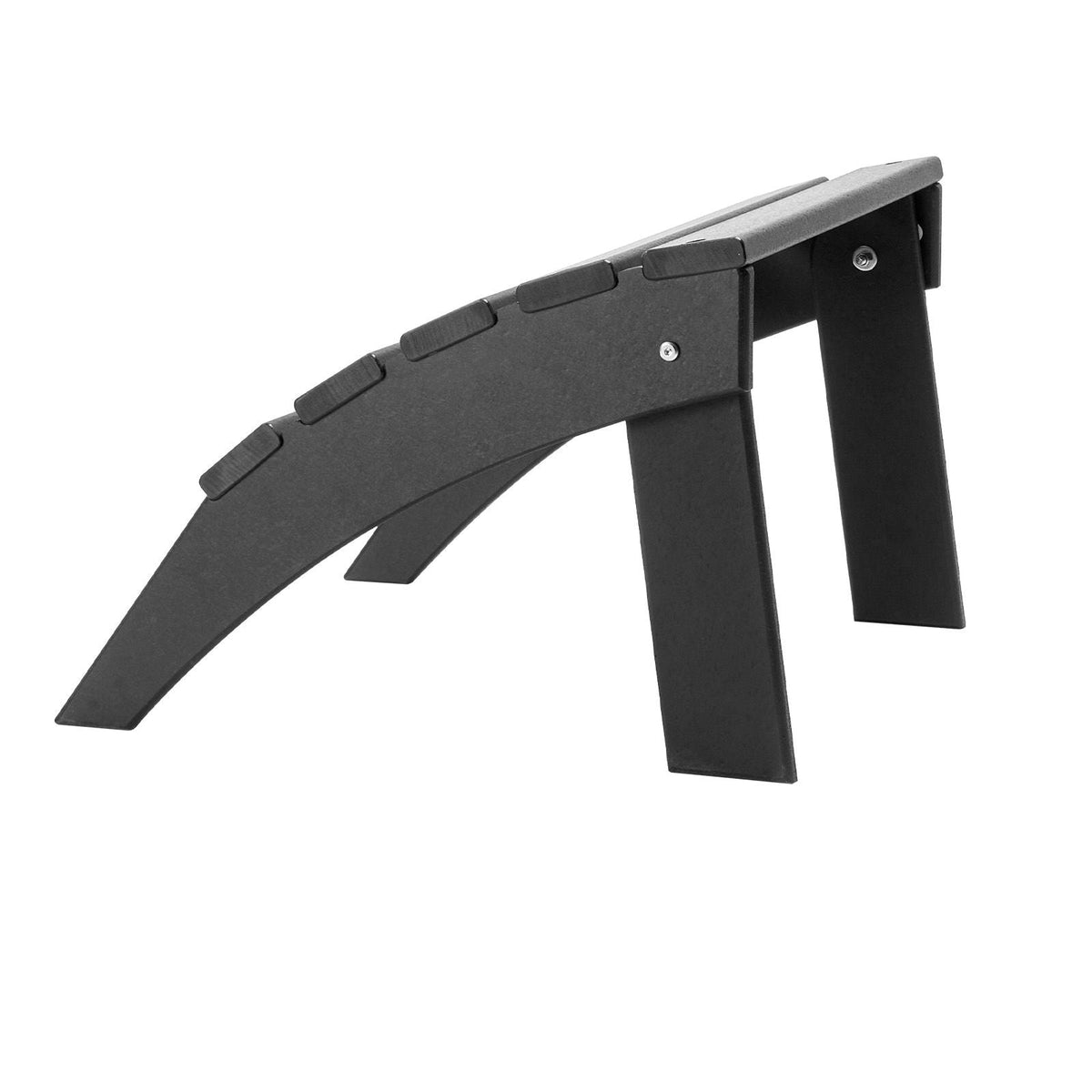 Adirondack Ottoman, 18.7L x 19.7W x 13H Inch HDPE Plastic Folding Adirondack Ottoman, Weather-Resistant Foot Rest for Adirondack Chair, Widely Used for Outside Porch Pool Lawn Backyard, Black
