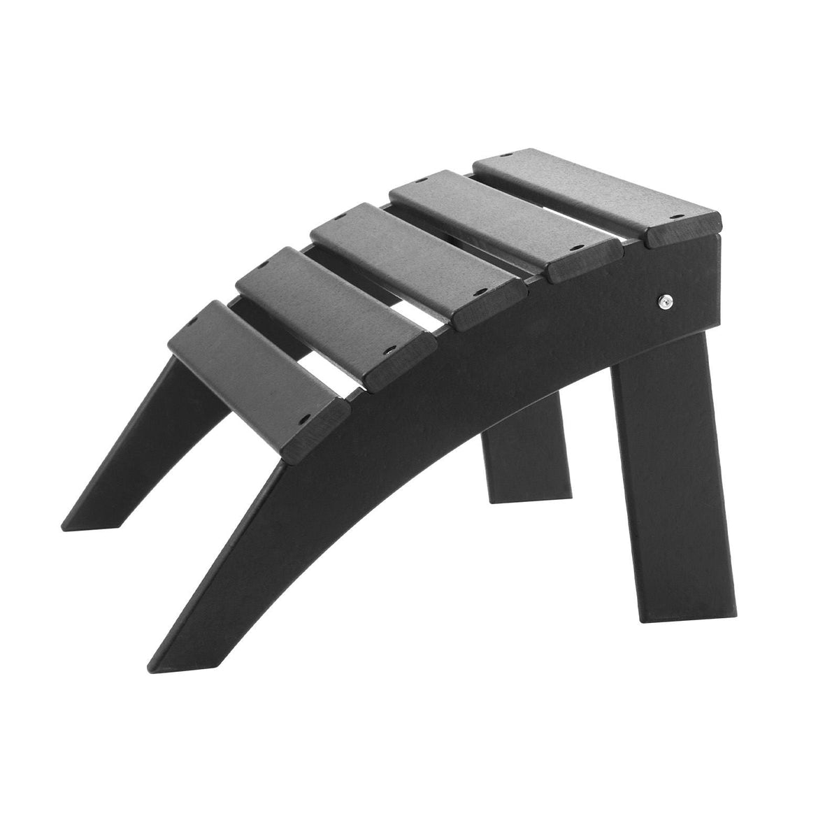 Adirondack Ottoman, 18.7L x 19.7W x 13H Inch HDPE Plastic Folding Adirondack Ottoman, Weather-Resistant Foot Rest for Adirondack Chair, Widely Used for Outside Porch Pool Lawn Backyard, Black