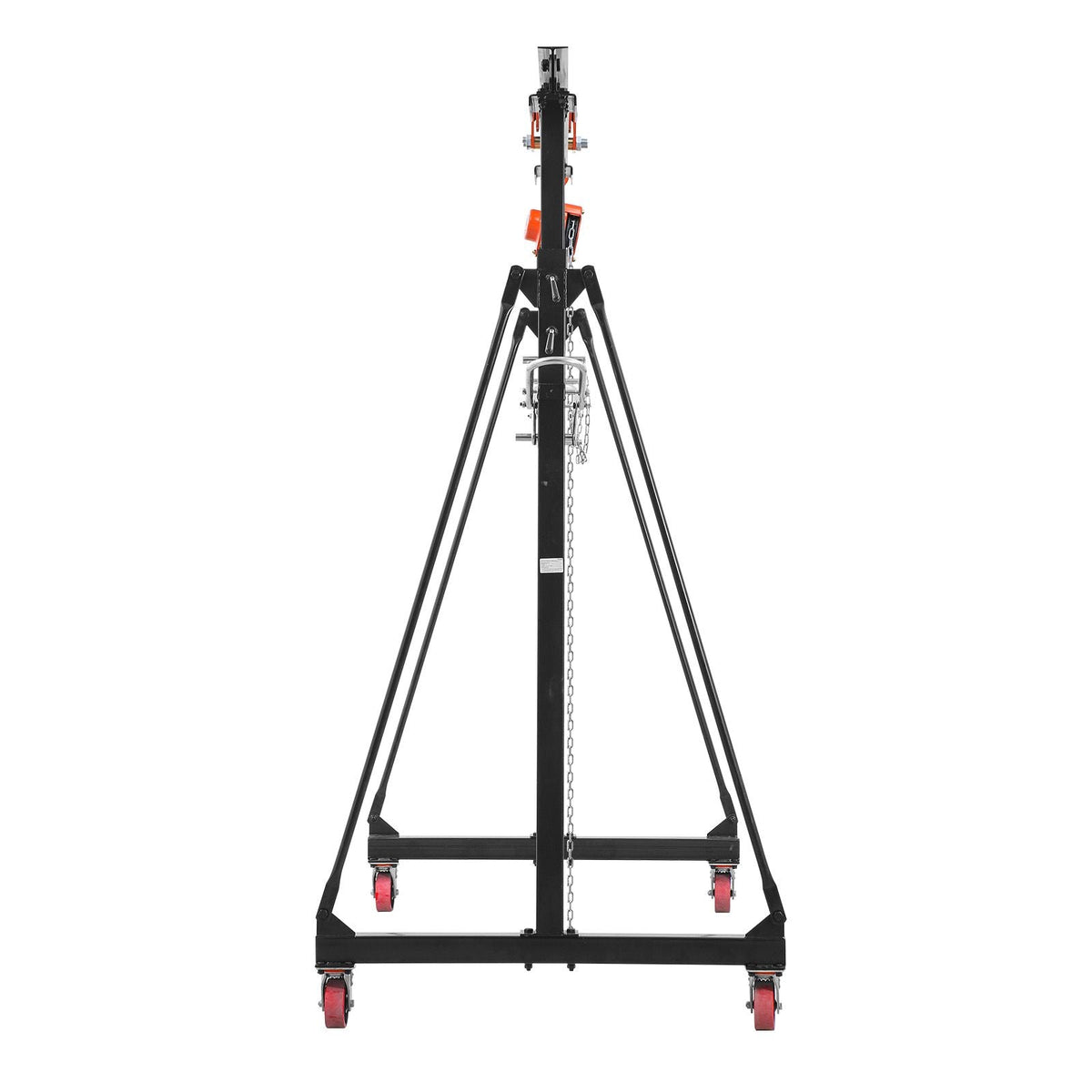 Adjustable Gantry Crane, 2200 lbs Capacity, Portable Shop Lift Hoist with 95.7-142.9 in Height Adjustable, Manual Trolley, Hoist, Sling, Shackles, Hooks, for Garage Factory Warehouse Auto Repair