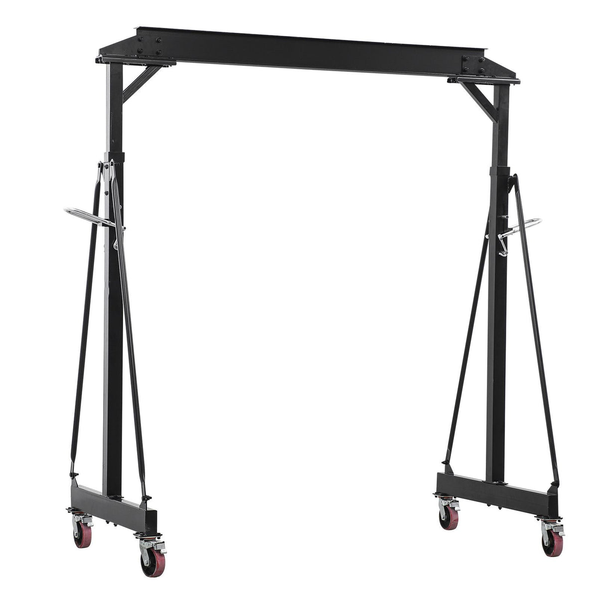 Adjustable Gantry Crane, 4400 lbs Capacity, Portable Shop Lift Hoist with 98.8" to 146.1" Height Adjustable, Locking Wheels, Steel Construction, for Factory, Warehouse, Auto Repair, Frame Only