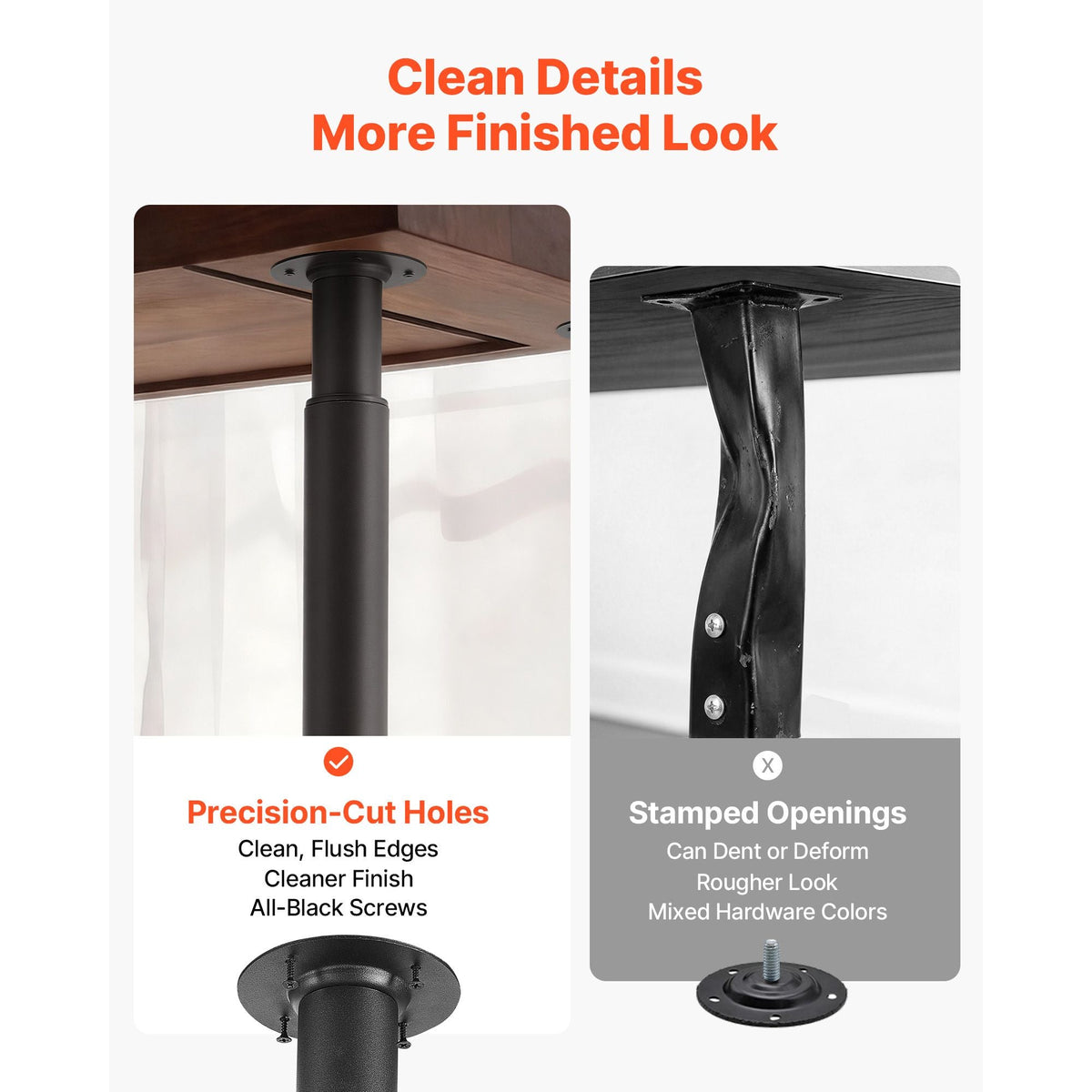 Adjustable Table Legs, 28-43.3 in Steel Furniture Legs, 1200 lbs Max Load Heavy Duty, Quick Installation, Ideal for Home Office Desk DIY, Coffee Dinner Bar Tables, Workbenches, Set of 4, Black