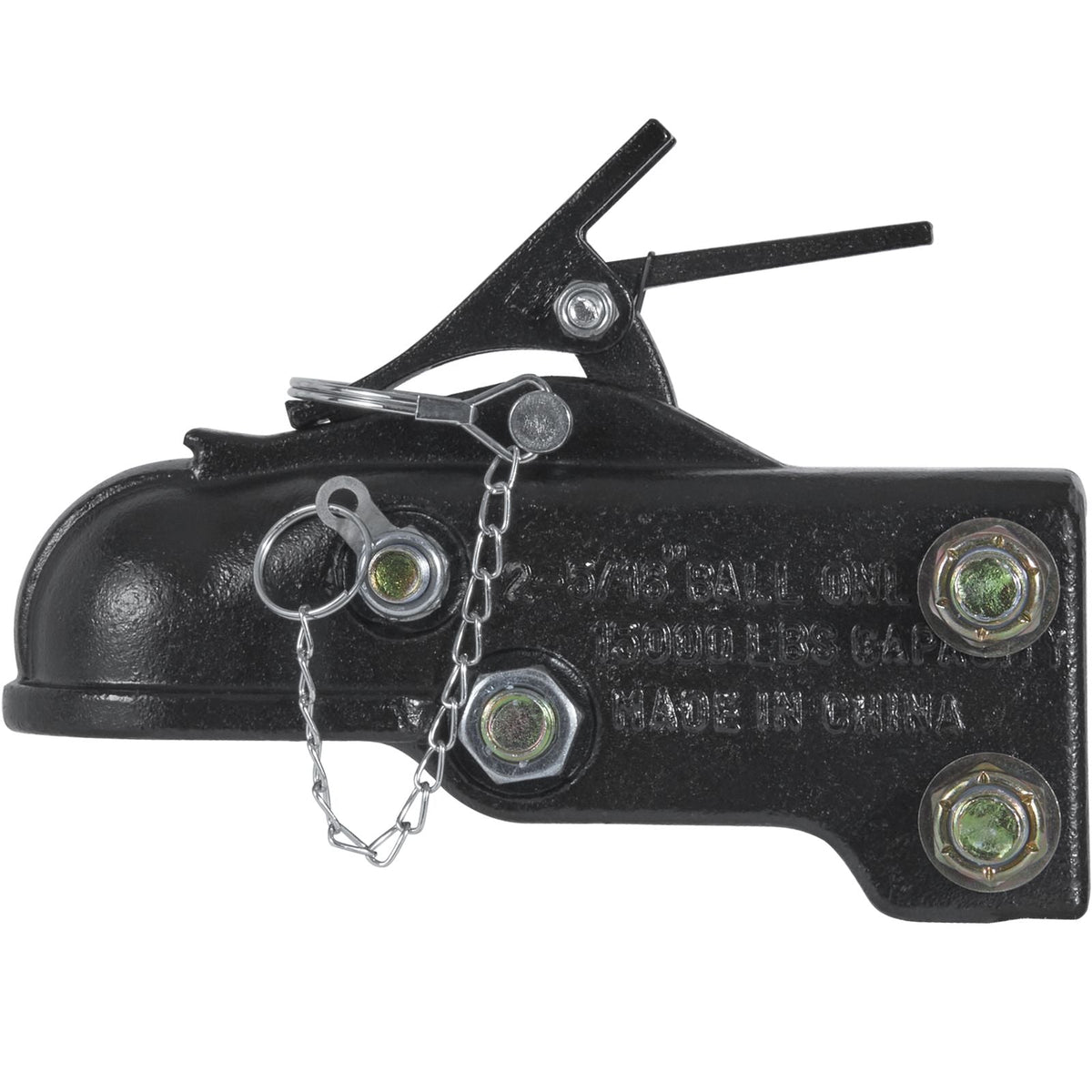 Adjustable Trailer Coupler, 2-5/16" Hitch Ball, 15000 lbs Capacity, Heavy Duty Cast Channel-Mount Coupler with Hardware Kit, Ideal for Towing Station Wagons, Pickup Trucks, SUVs, Black Coating