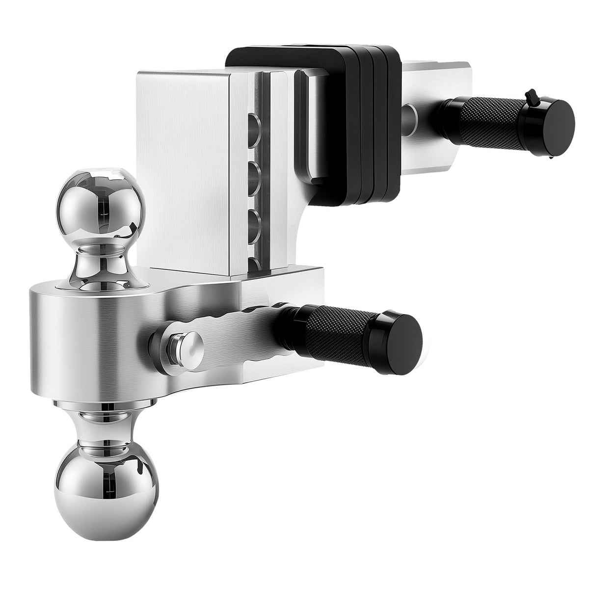 Adjustable Trailer Hitch, 4-Inch Drop Hitch Ball Mount, Fit 2.5-Inch Receiver, Heavy Duty Aluminum Alloy Tow Hitch with 2" & 2-5/16" Balls, 18500 lbs GTW, Receiver Hitch with Anti-theft Pin