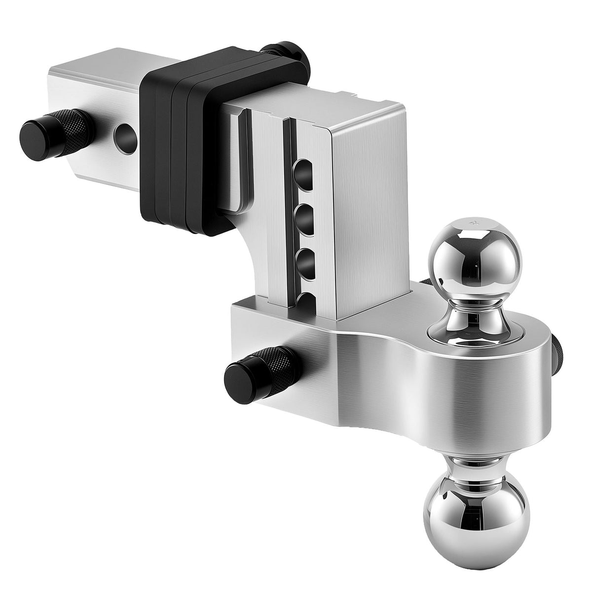 Adjustable Trailer Hitch, 4-Inch Drop Hitch Ball Mount, Fit 2.5-Inch Receiver, Heavy Duty Aluminum Alloy Tow Hitch with 2" & 2-5/16" Balls, 18500 lbs GTW, Receiver Hitch with Anti-theft Pin