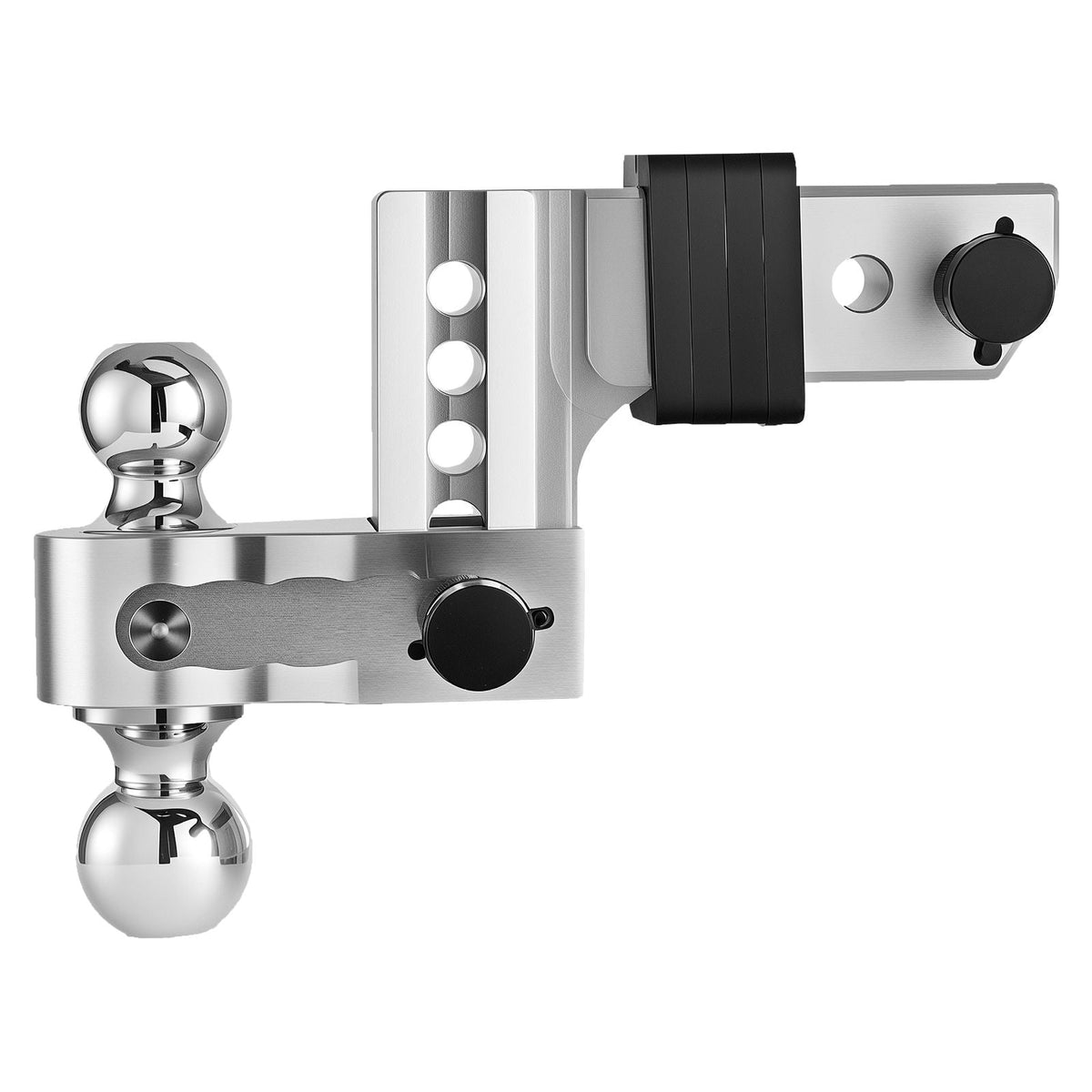 Adjustable Trailer Hitch, 4-Inch Drop Hitch Ball Mount, Fit 2.5-Inch Receiver, Heavy Duty Aluminum Alloy Tow Hitch with 2" & 2-5/16" Balls, 18500 lbs GTW, Receiver Hitch with Anti-theft Pin