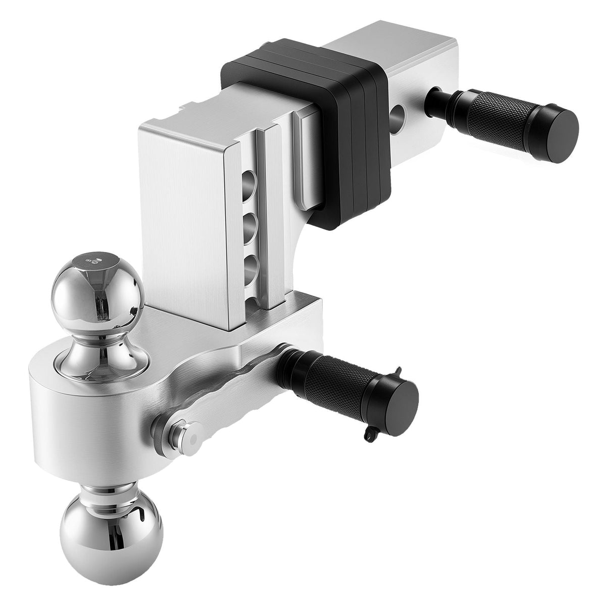Adjustable Trailer Hitch, 4-Inch Drop Hitch Ball Mount, Fit 2.5-Inch Receiver, Heavy Duty Aluminum Alloy Tow Hitch with 2" & 2-5/16" Balls, 18500 lbs GTW, Receiver Hitch with Anti-theft Pin