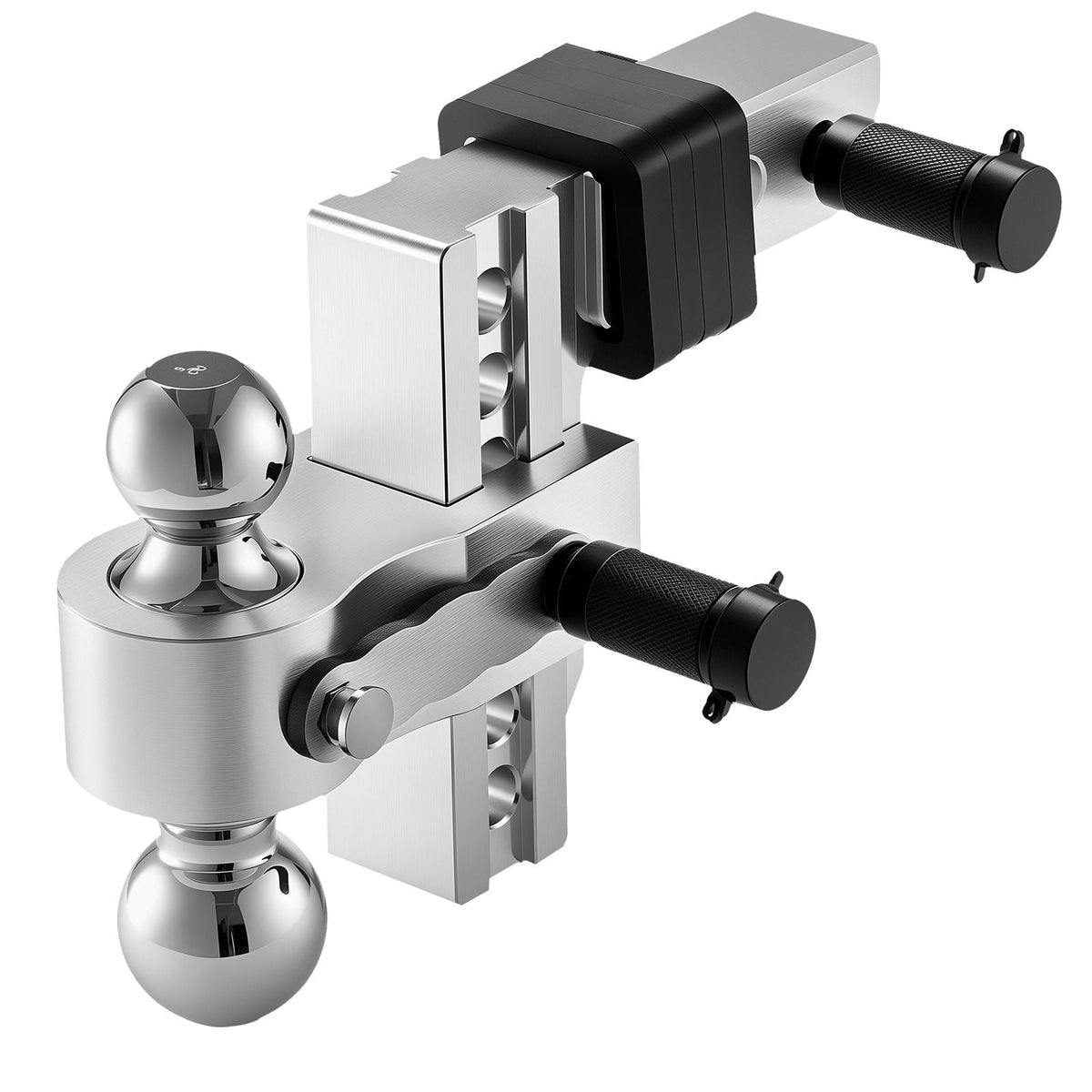 Adjustable Trailer Hitch, 6-Inch Drop Hitch, Tri-Ball Mount for 2-Inch Hitch Receiver, Trailer Ball Size 1-7/8", 2" and 2-5/16", Max 15000 lbs Ball Hitch, Towing Hitch for RVs, ATVs, and Trucks