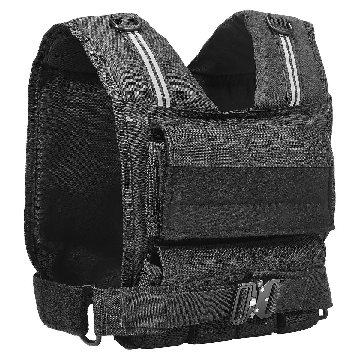 Adjustable Weighted Vest, 35lb Weight Vest with Iron Weights, Shoulder Pad, and Reflective Stripe, Body Weight Vest Exercise Set for Men Women, Workout Equipment for Strength Training Running