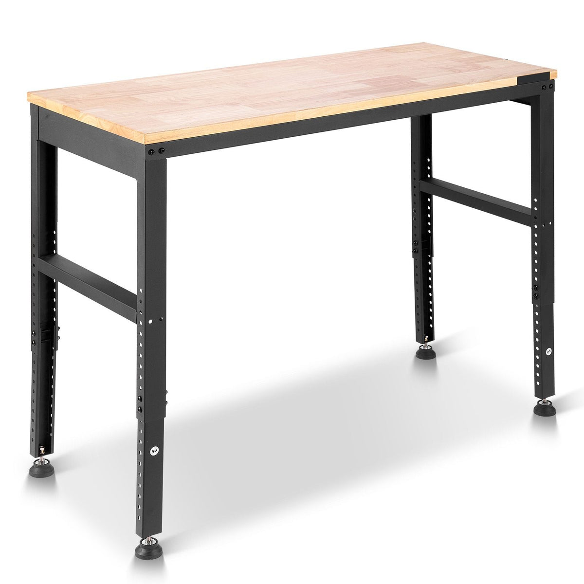 Adjustable Workbench, 2000 lbs Capacity, 48 x 20-inch Heavy Duty Work Bench with 28.5-38.3 Inches Height Adjustment, Garage Workbench with Power Outlets, Suitable for Office, Garage, Workshop