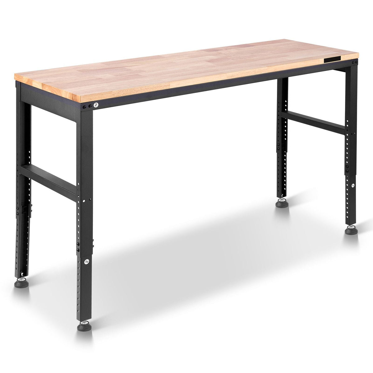 Adjustable Workbench, 2000 lbs Capacity, 61 x 20-inch Heavy Duty Work Bench with 27.1-36 Inches Height Adjustment, Garage Workbench with Power Outlets, Suitable for Office, Garage, Workshop